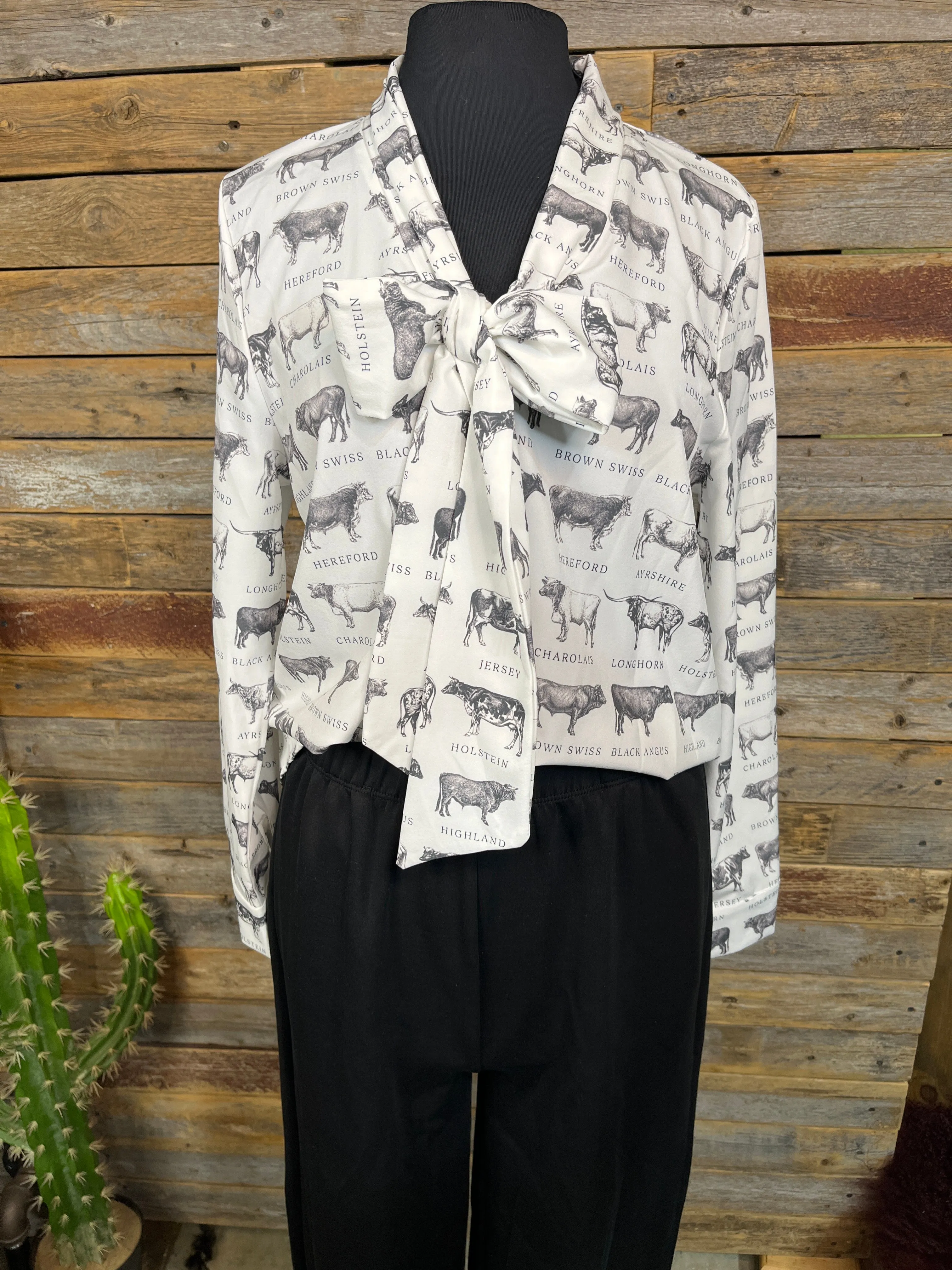 Heidi Herd Print Knotted Blouse