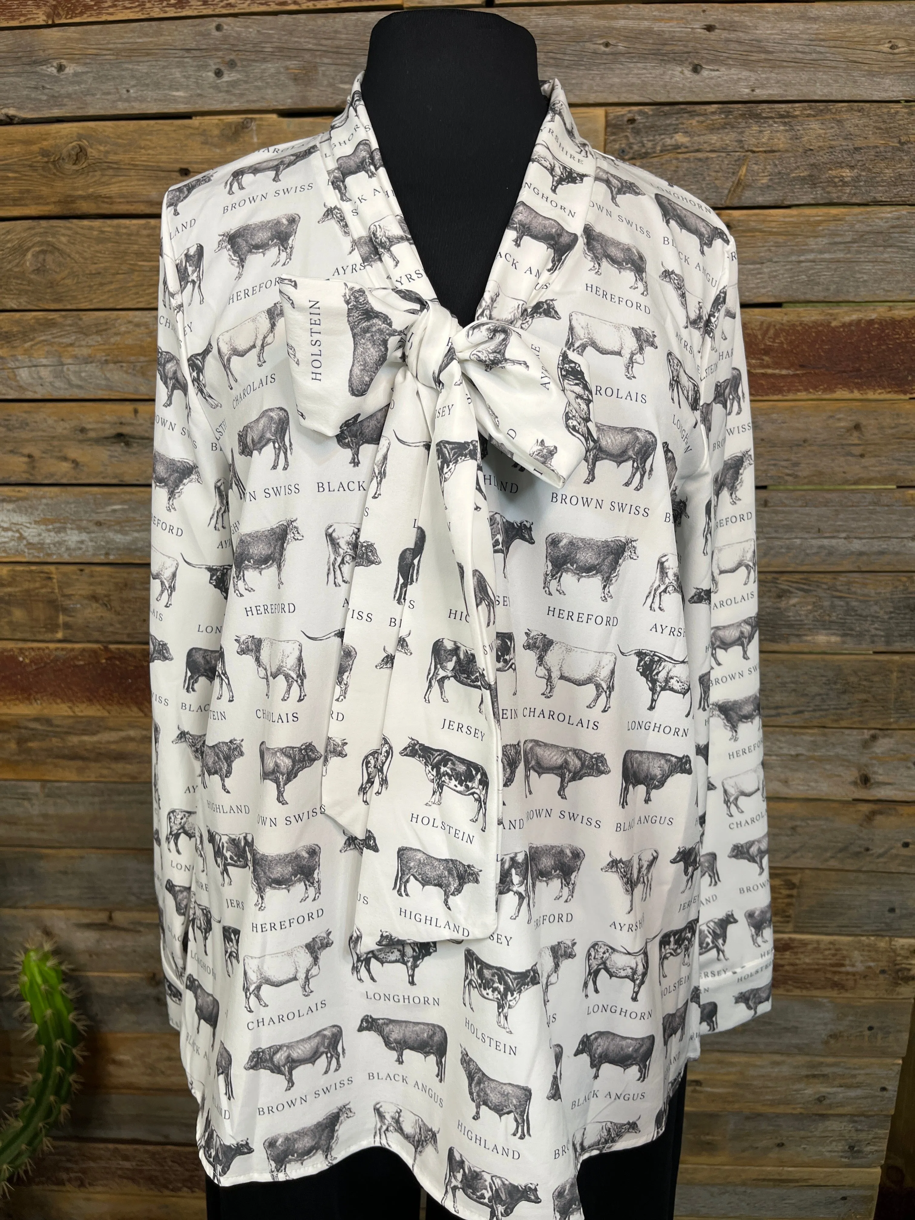 Heidi Herd Print Knotted Blouse