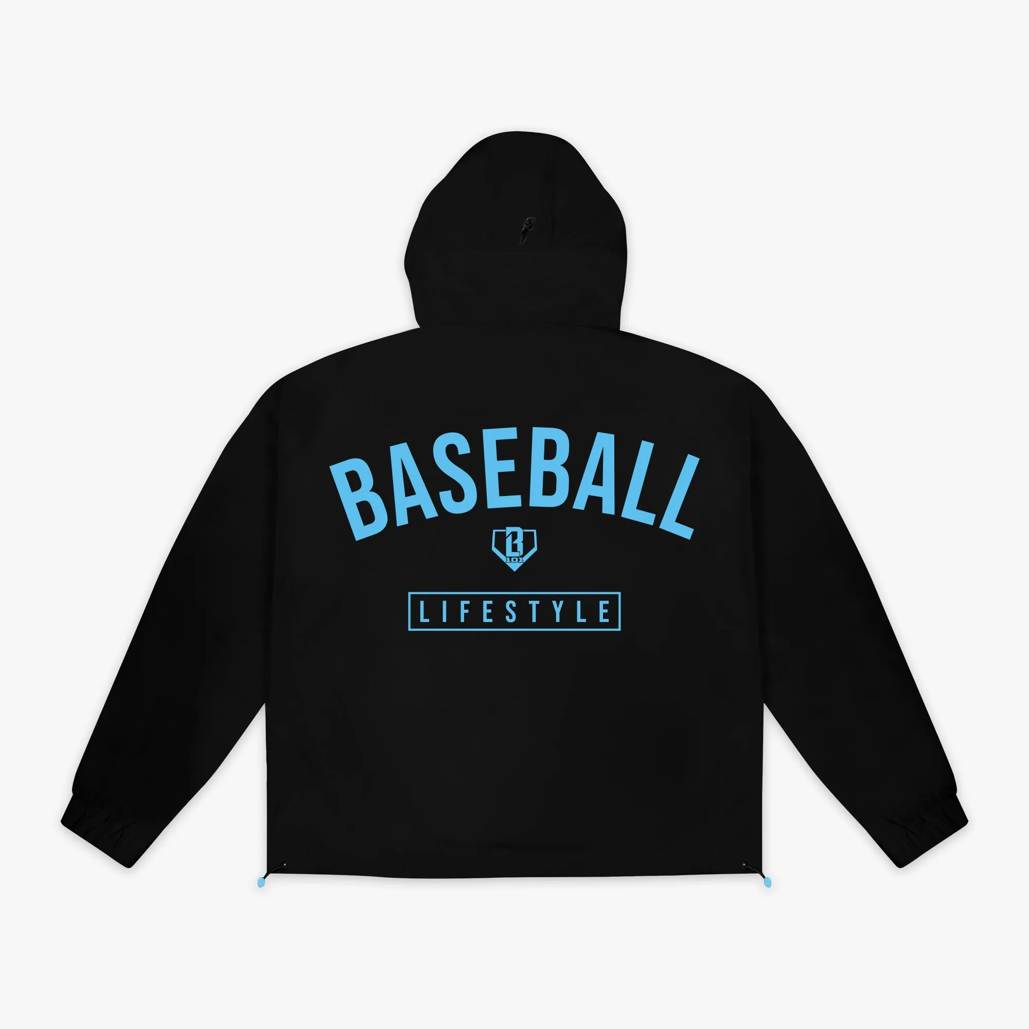Heritage Premium Youth Windbreaker - Black/Light Blue