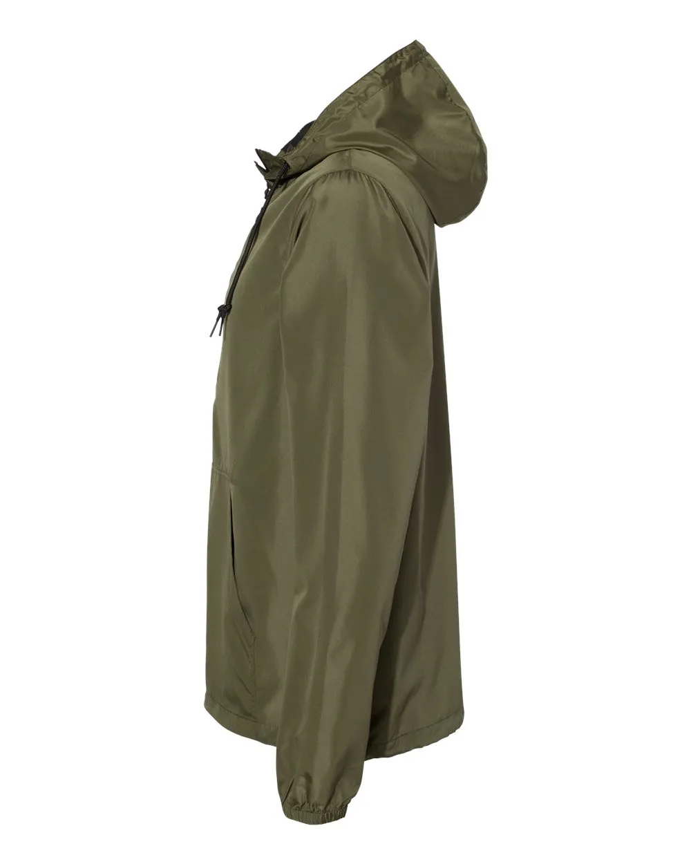 Independent Unisex Lightweight Quarter-Zip Windbreaker Jacket Army