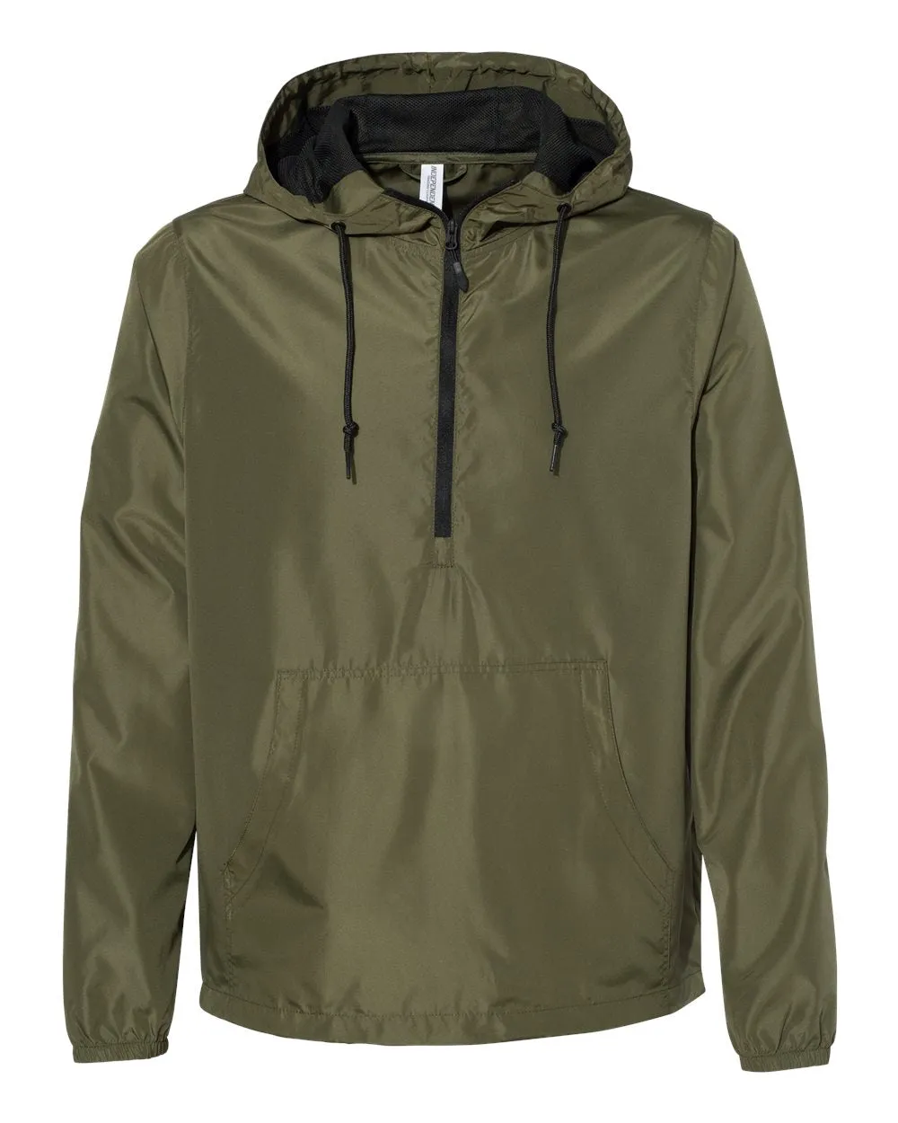 Independent Unisex Lightweight Quarter-Zip Windbreaker Jacket Army