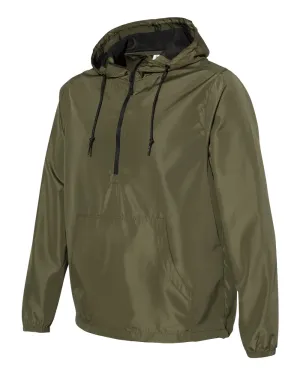 Independent Unisex Lightweight Quarter-Zip Windbreaker Jacket Army