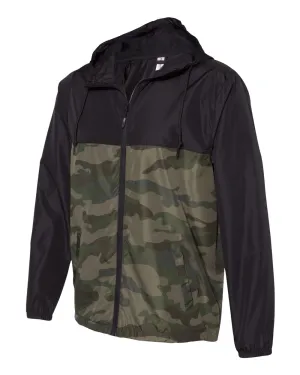 Independent Unisex Lightweight Windbreaker Full-Zip Jacket Black Forest Camo