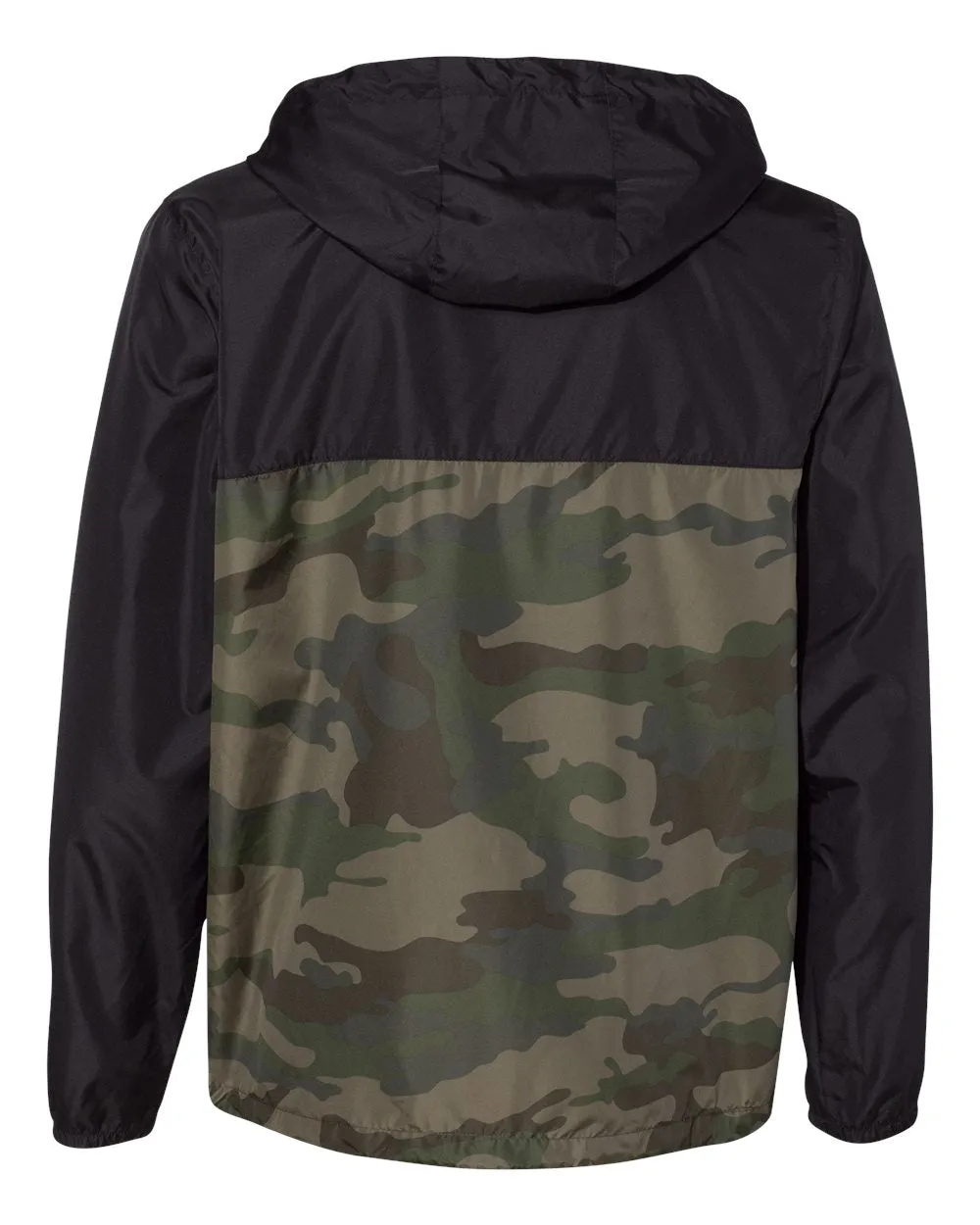 Independent Unisex Lightweight Windbreaker Full-Zip Jacket Black Forest Camo