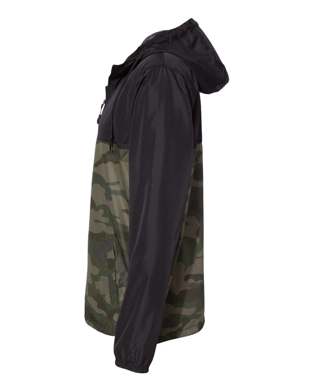 Independent Unisex Lightweight Windbreaker Full-Zip Jacket Black Forest Camo