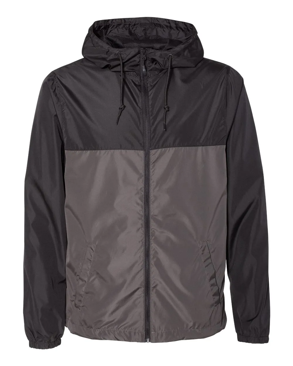 Independent Unisex Lightweight Windbreaker Full-Zip Jacket Graphite Black