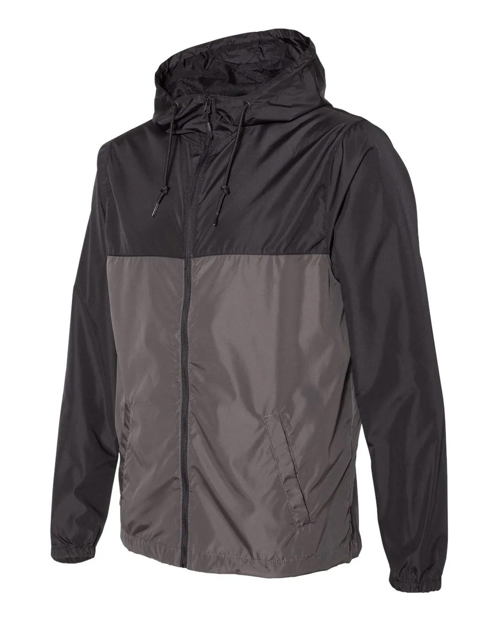 Independent Unisex Lightweight Windbreaker Full-Zip Jacket Graphite Black