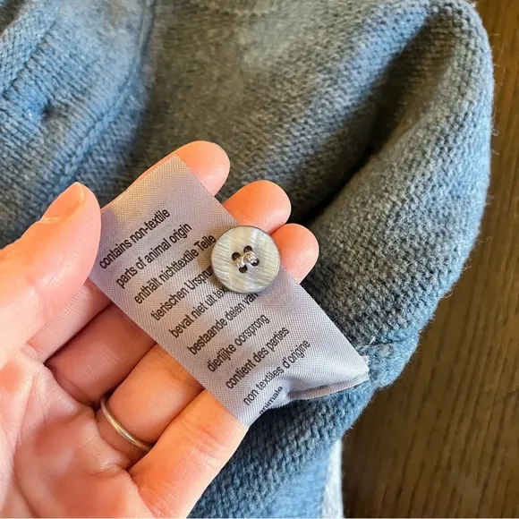 IrelandsEye Killiney Button Down Wool Cashmere Blend Cardigan Harbour Blue Small