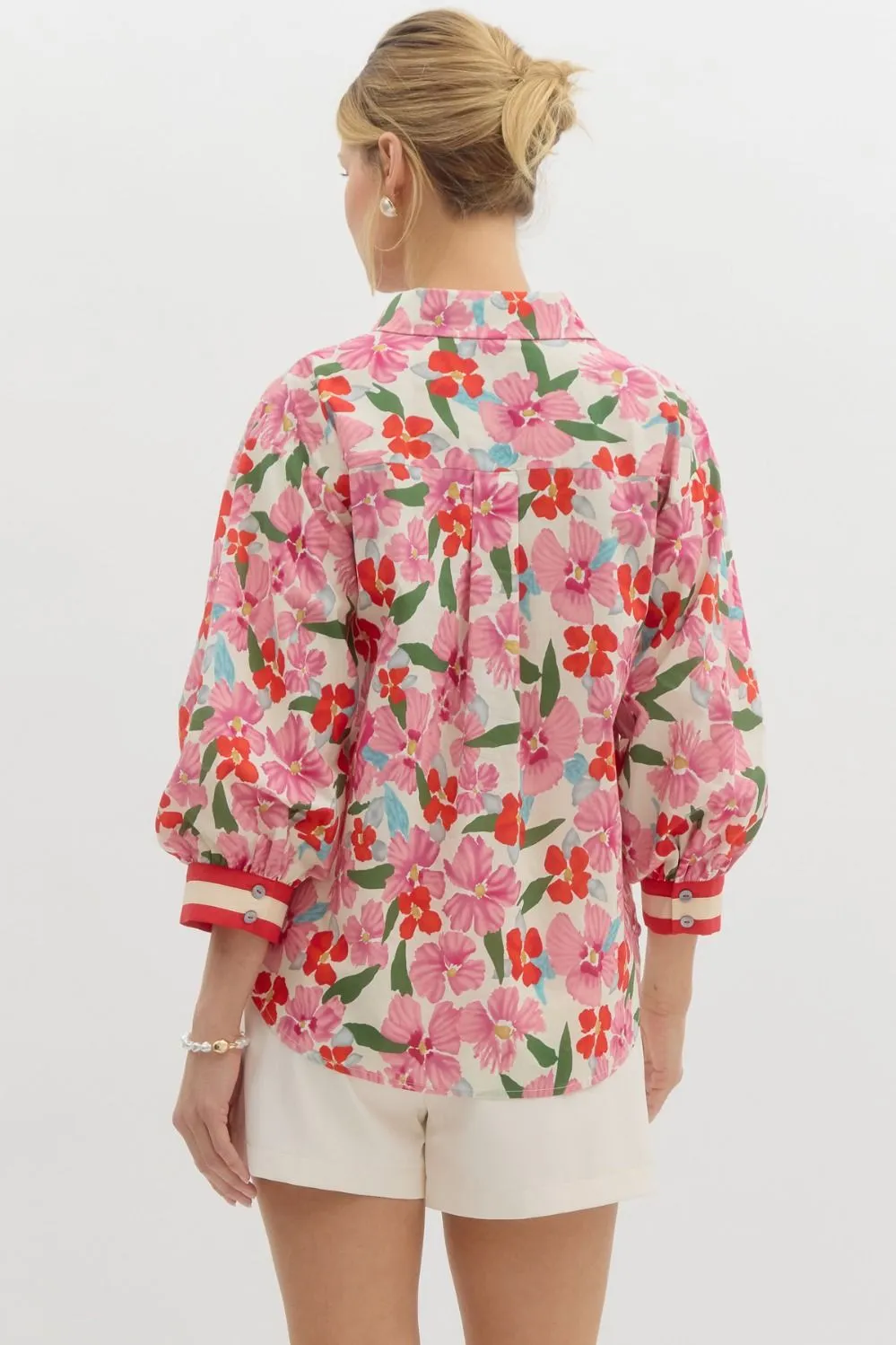 Iris 3/4 Sleeve Floral Print Blouse