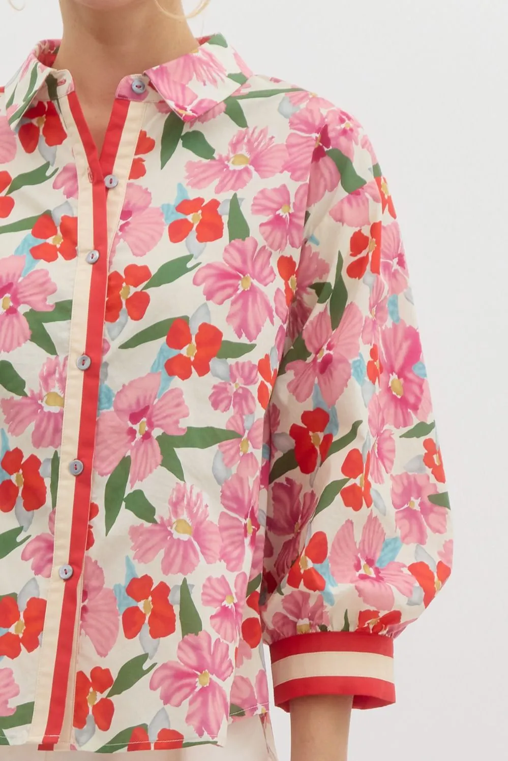 Iris 3/4 Sleeve Floral Print Blouse
