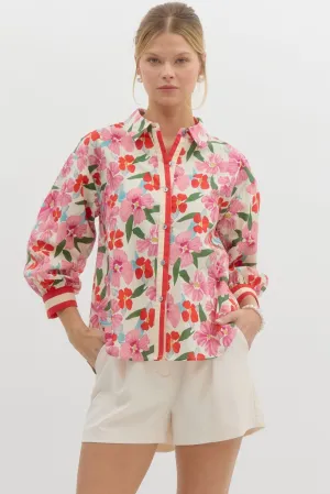 Iris 3/4 Sleeve Floral Print Blouse
