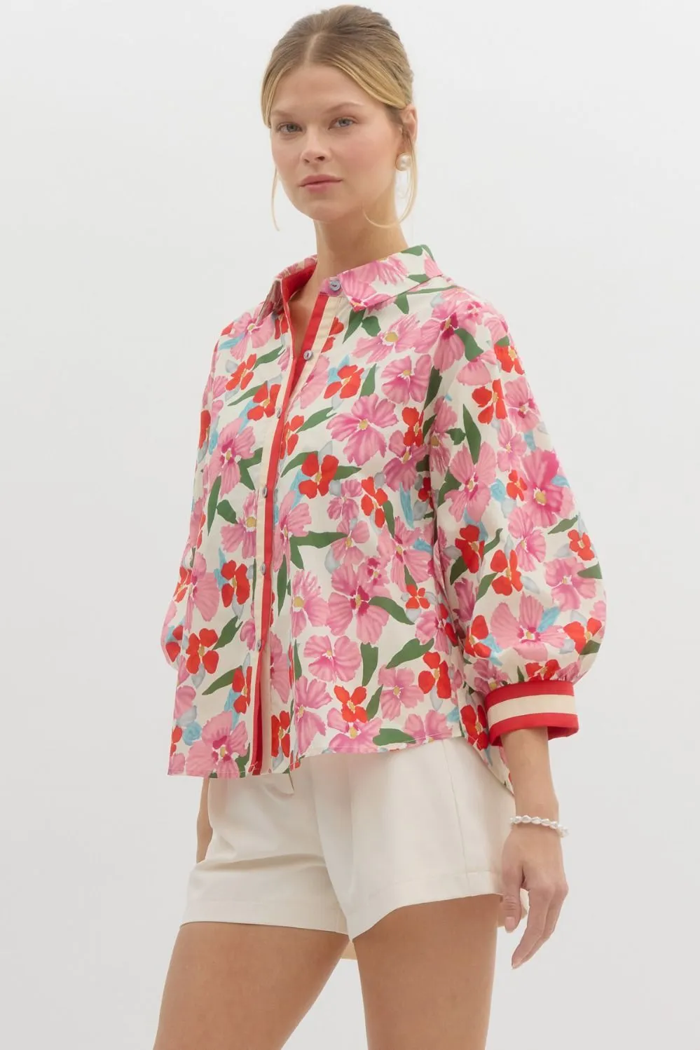 Iris 3/4 Sleeve Floral Print Blouse