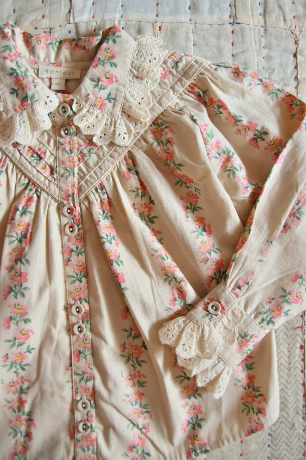Iris Blouse in Farandole Flowers by Bonjour