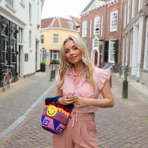 Isa ruffle blouse roze