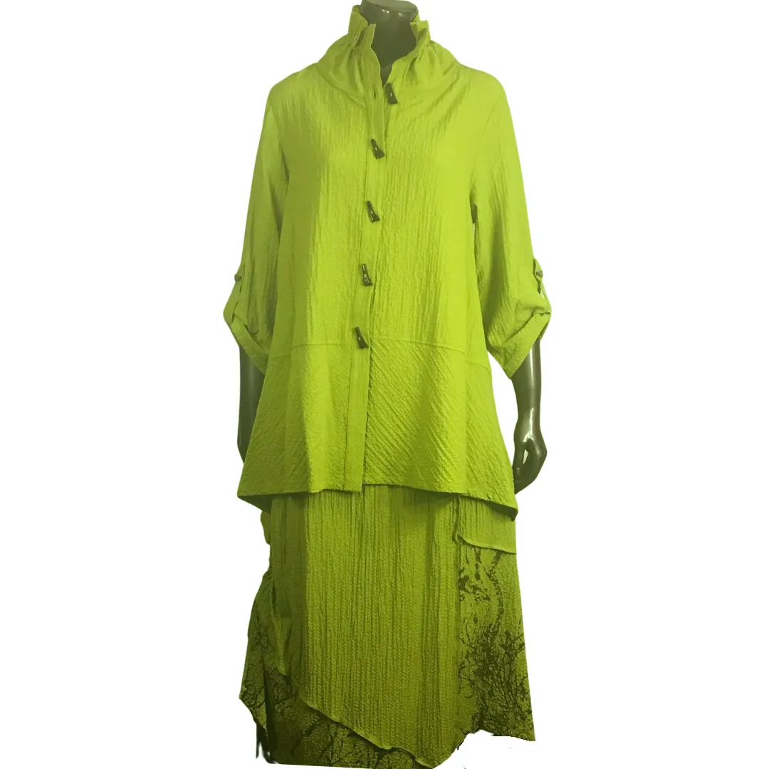 Jacket with Matching Angle Length Skirt