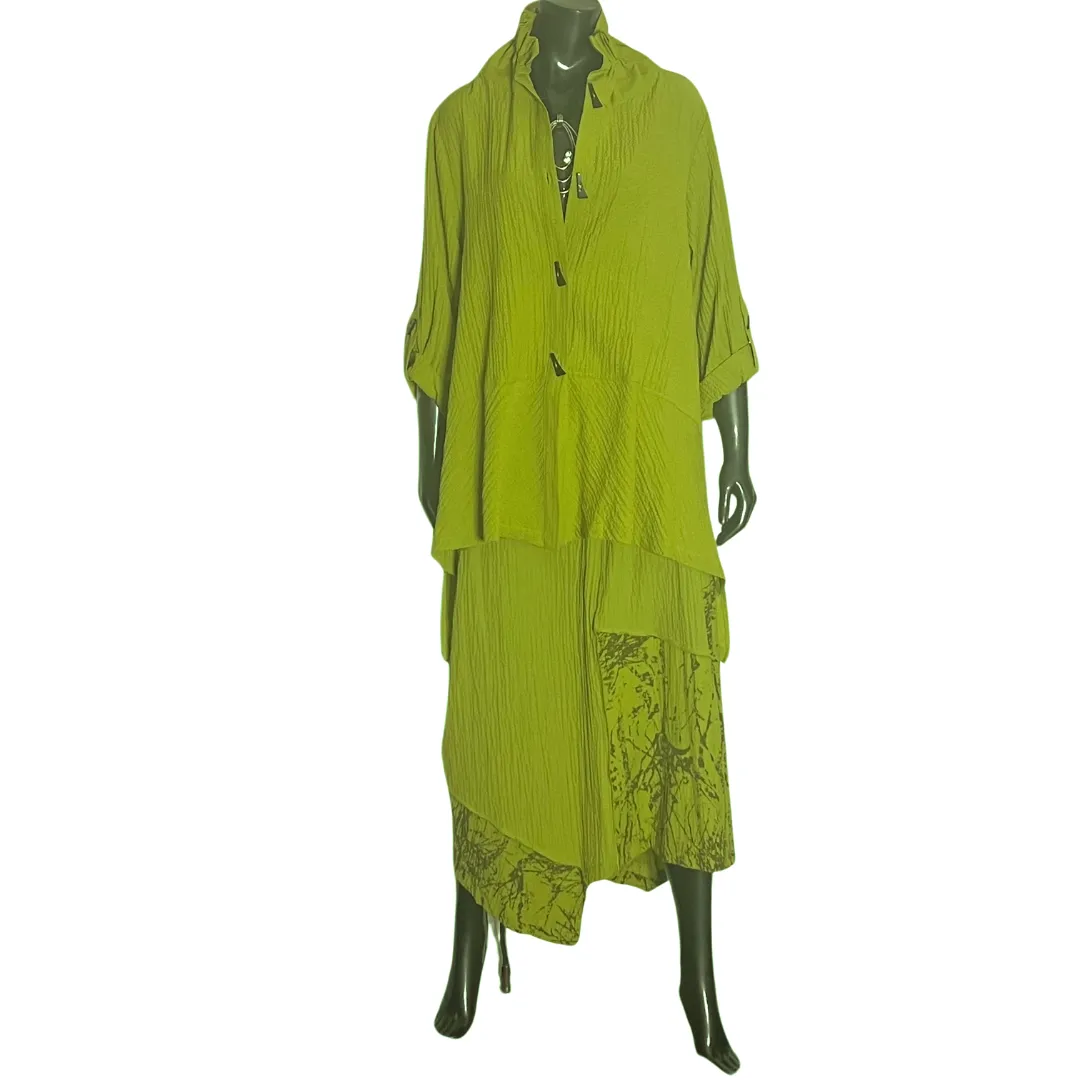 Jacket with Matching Angle Length Skirt
