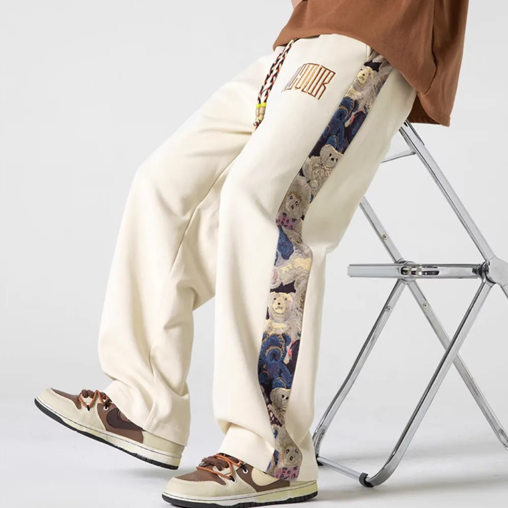 Japanese Side Bear Print Sweatpants