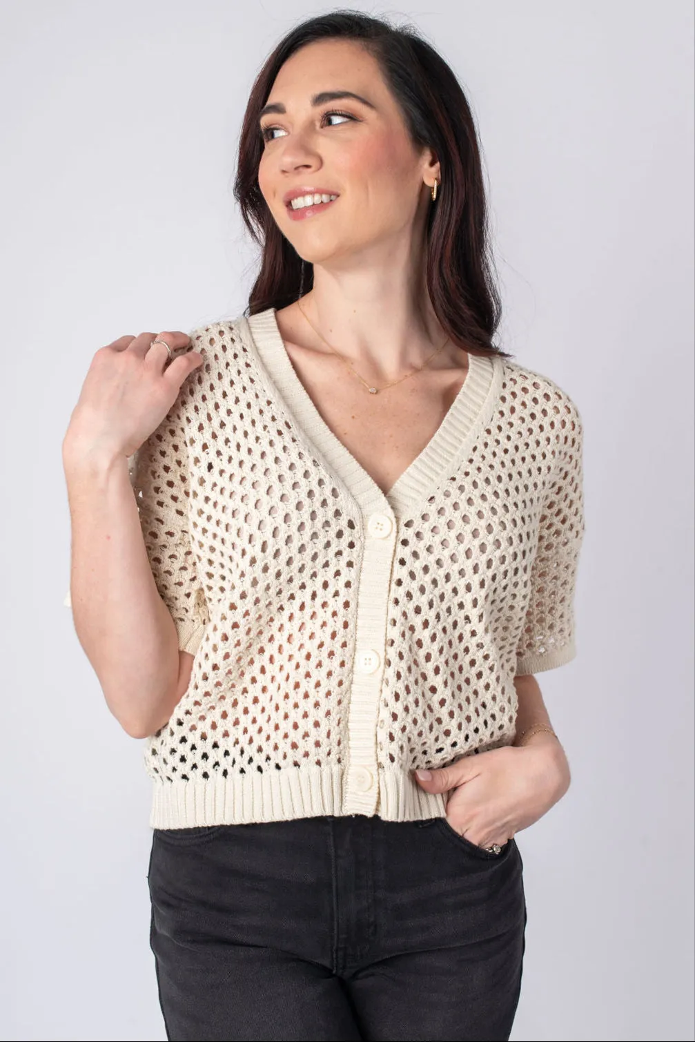 Jenna Open Knit Cardigan