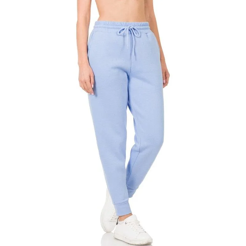 Jogger sweatpants pockets & elastic waistband