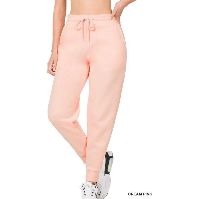 Jogger sweatpants pockets & elastic waistband