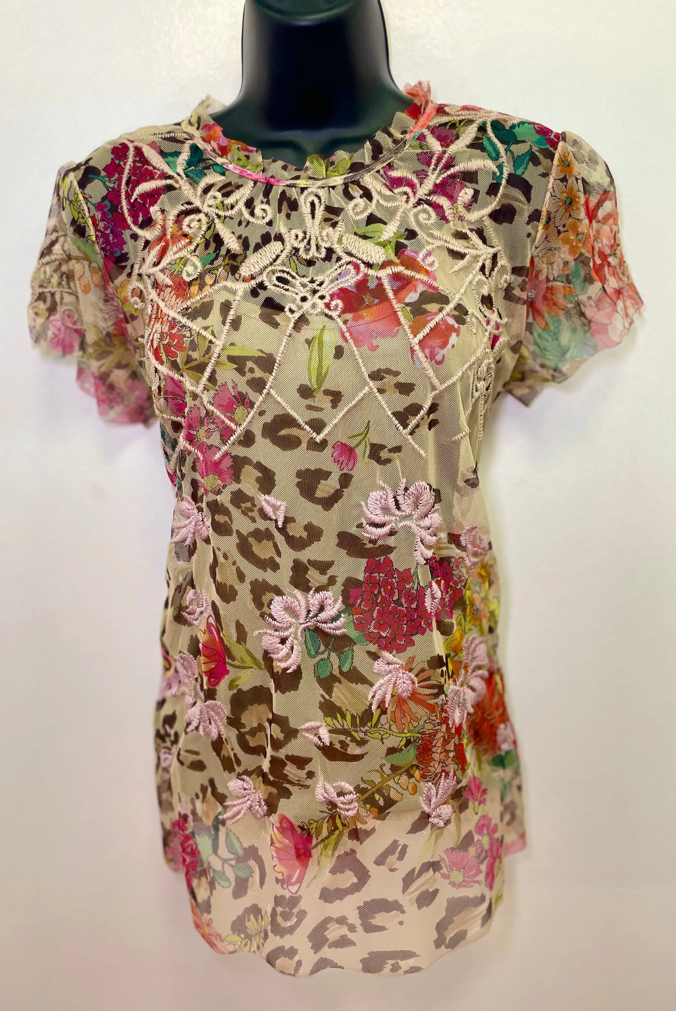 Johnny Was Mazzy Ruffle Neck Blouse