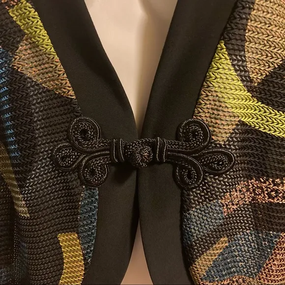 JOSEPH RIBKOFF Black mesh printed Cardigan with tapered sleeves