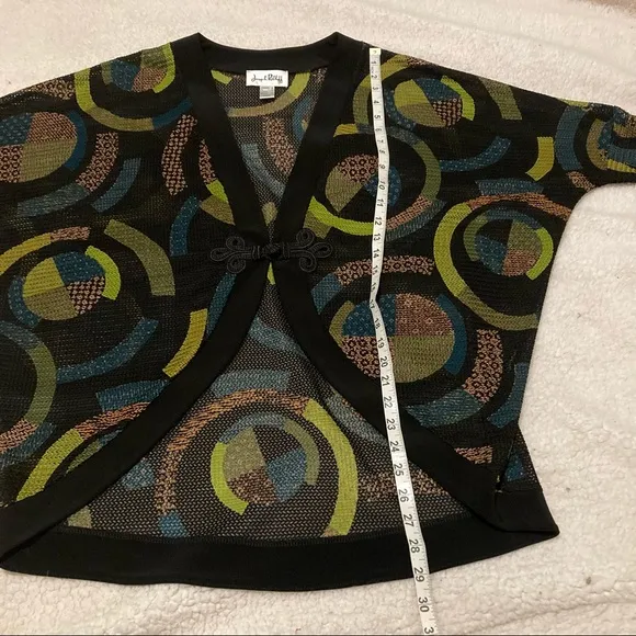 JOSEPH RIBKOFF Black mesh printed Cardigan with tapered sleeves