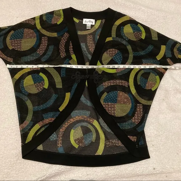 JOSEPH RIBKOFF Black mesh printed Cardigan with tapered sleeves