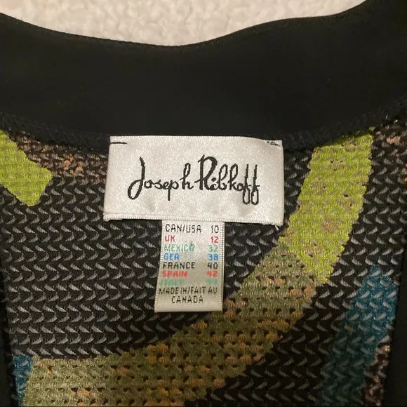 JOSEPH RIBKOFF Black mesh printed Cardigan with tapered sleeves