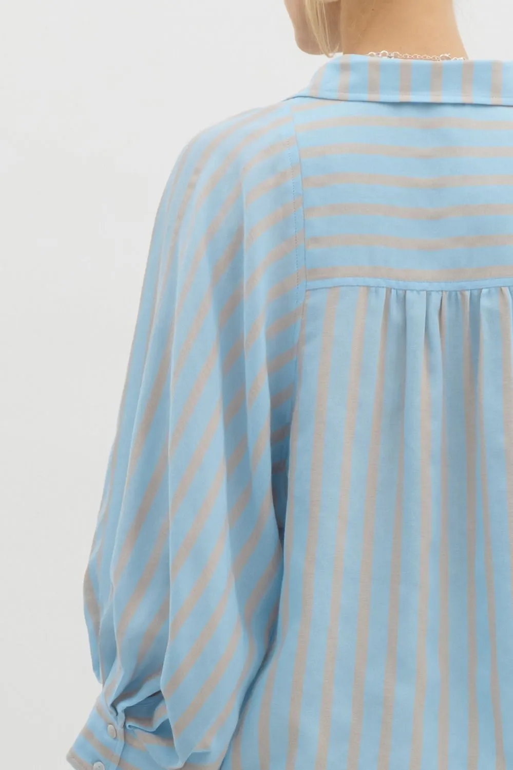 JULIANNA BLUE AND WHITE STRIPED SHIRT