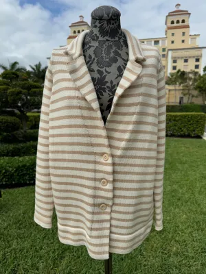 Kahki and Cream Button Down Sweater