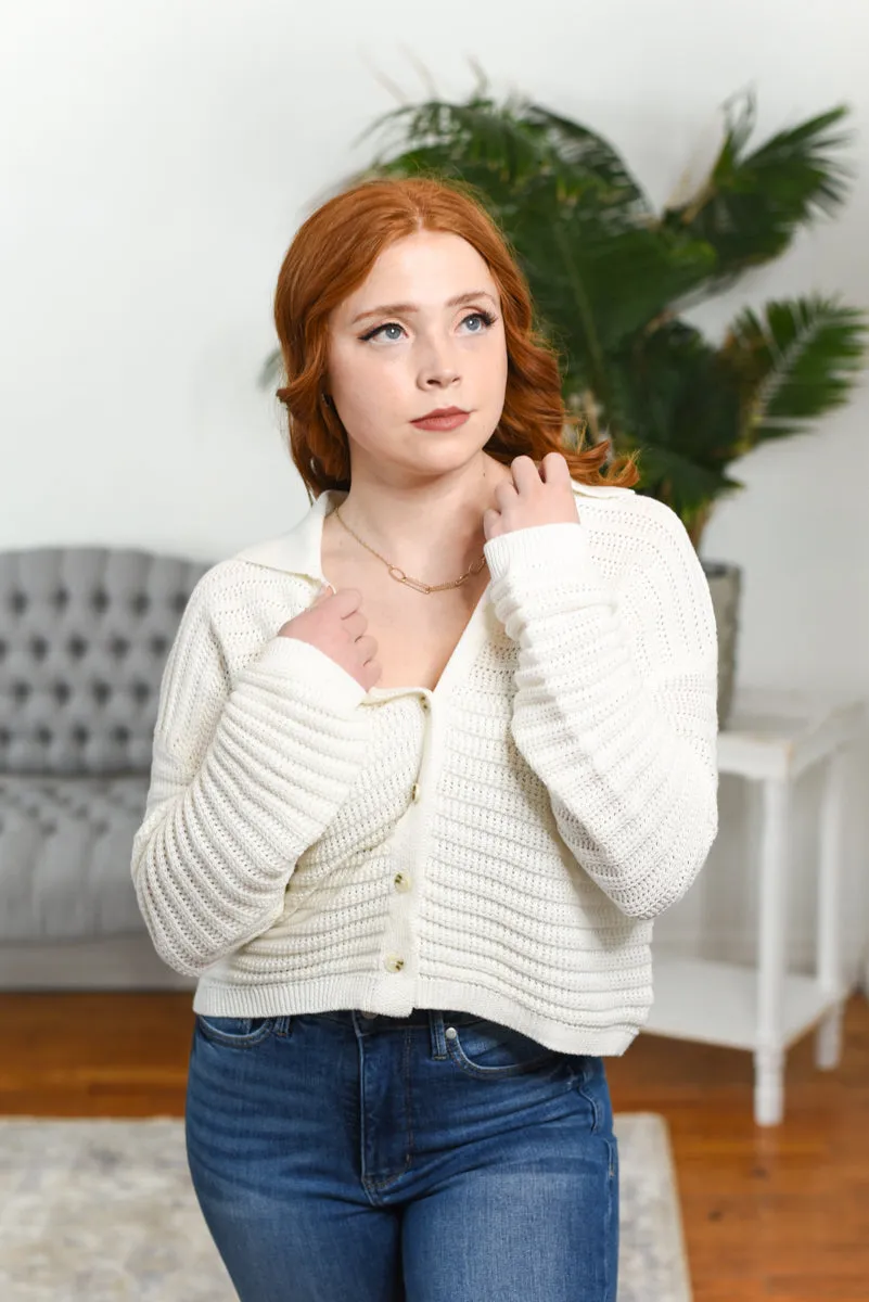 Kayla Balloon-Sleeve Cardigan