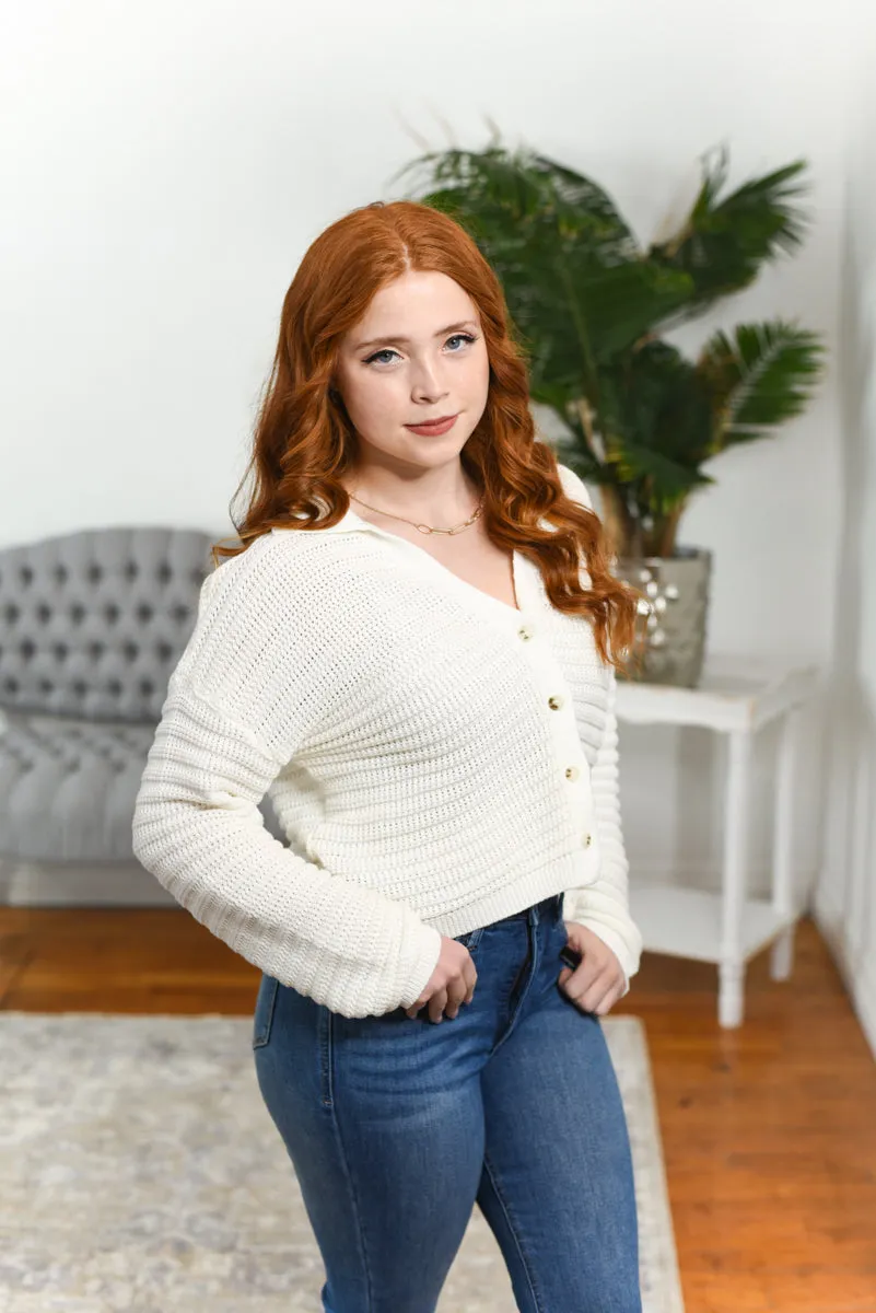 Kayla Balloon-Sleeve Cardigan