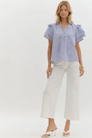 Kia Striped Seersucker Blouse