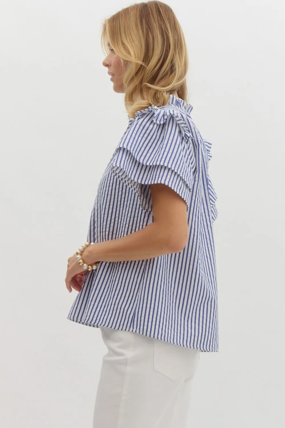 Kia Striped Seersucker Blouse