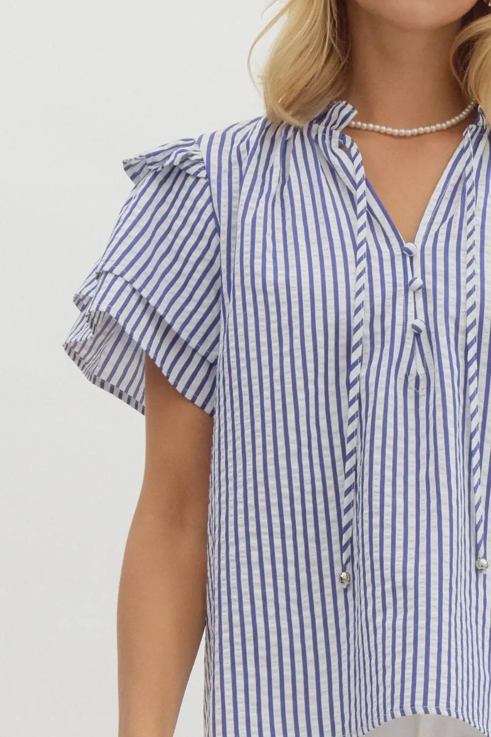 Kia Striped Seersucker Blouse