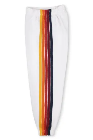 KID'S 5 STRIPE SWEATPANTS - WHITE