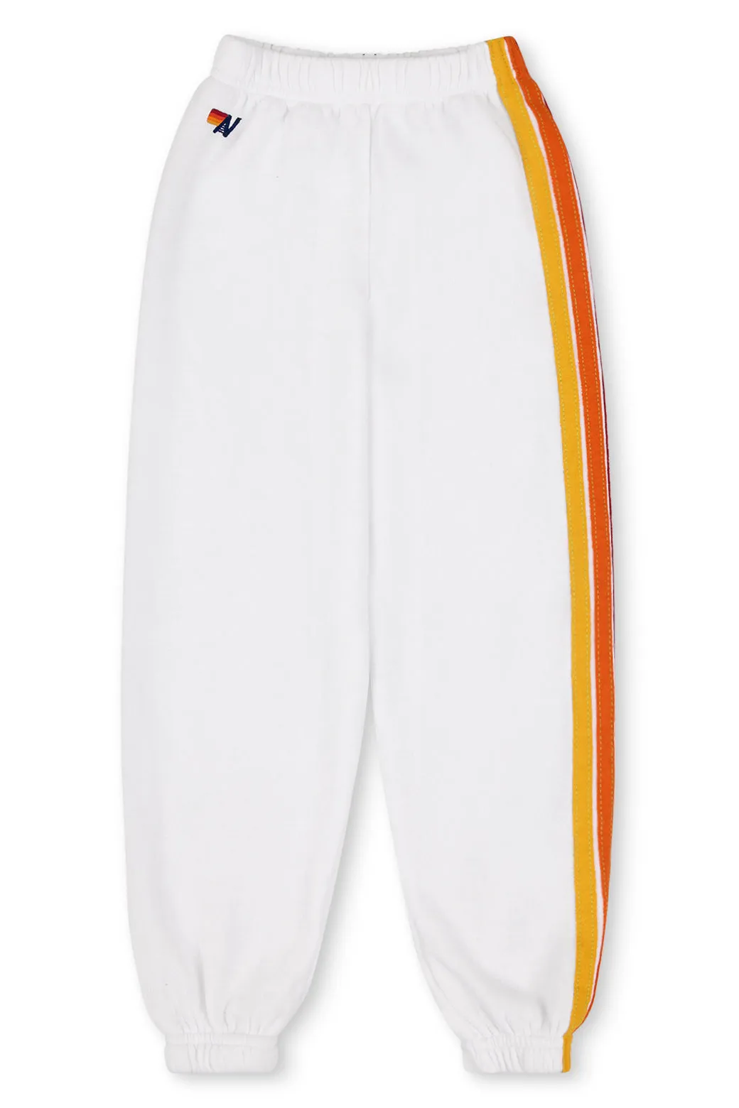 KID'S 5 STRIPE SWEATPANTS - WHITE