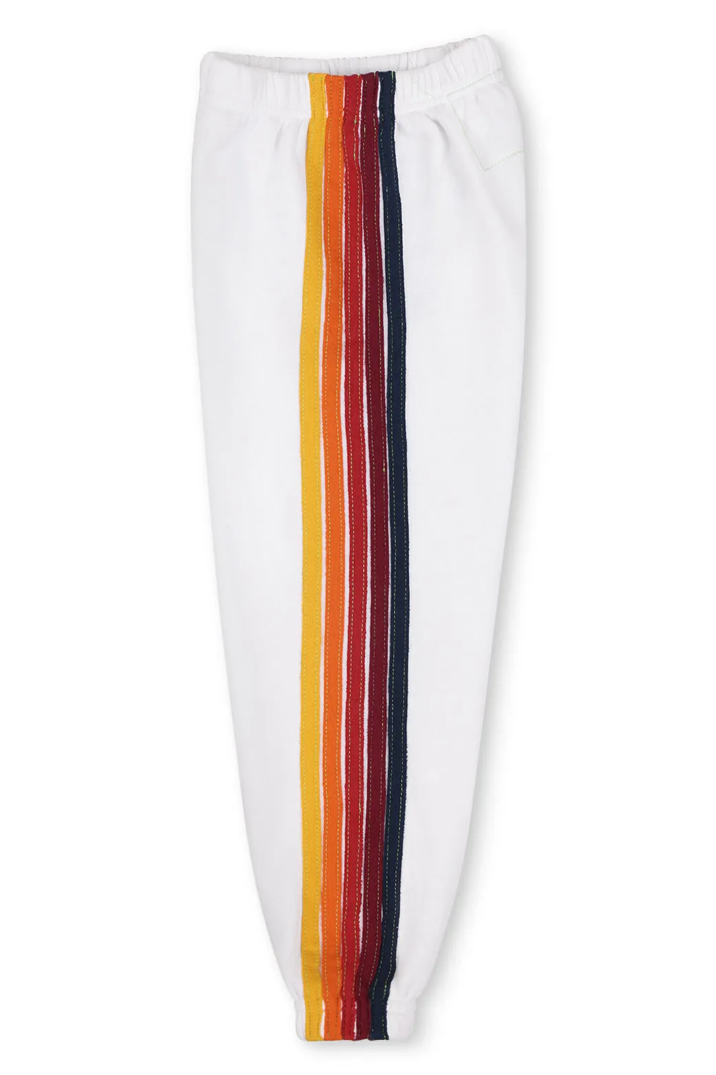KID'S 5 STRIPE SWEATPANTS - WHITE