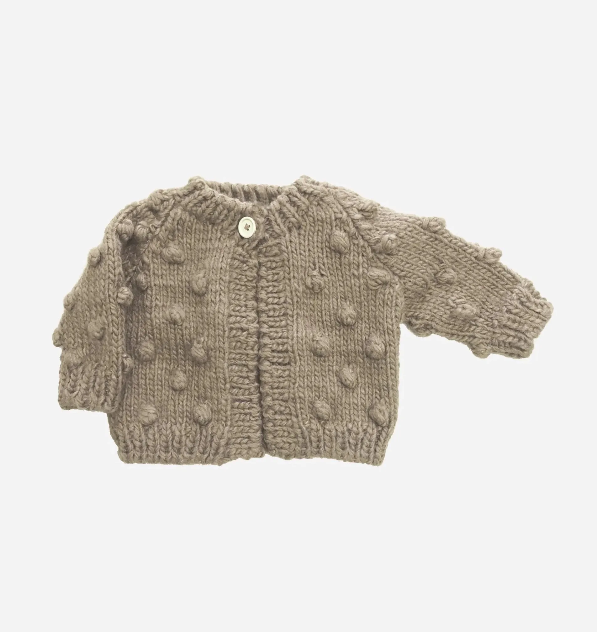 Kid's Popcorn Cardigan, Flax