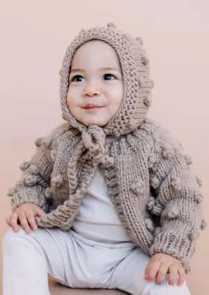 Kid's Popcorn Cardigan, Flax