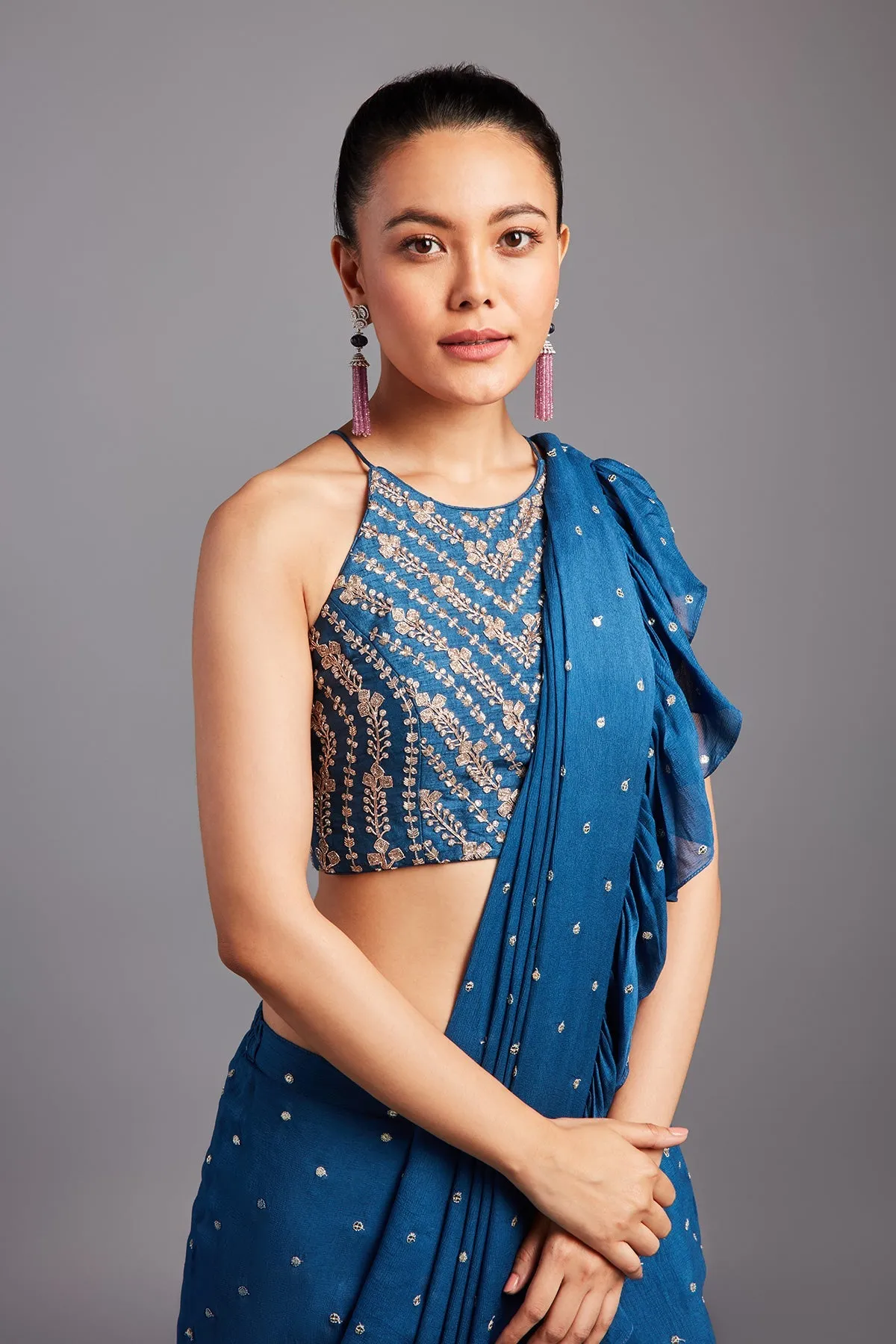 KIM RUFFLE SAREE