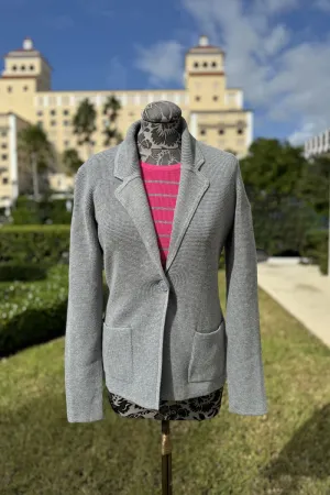Kinross Thermal Notch Collar Cardigan in Granite