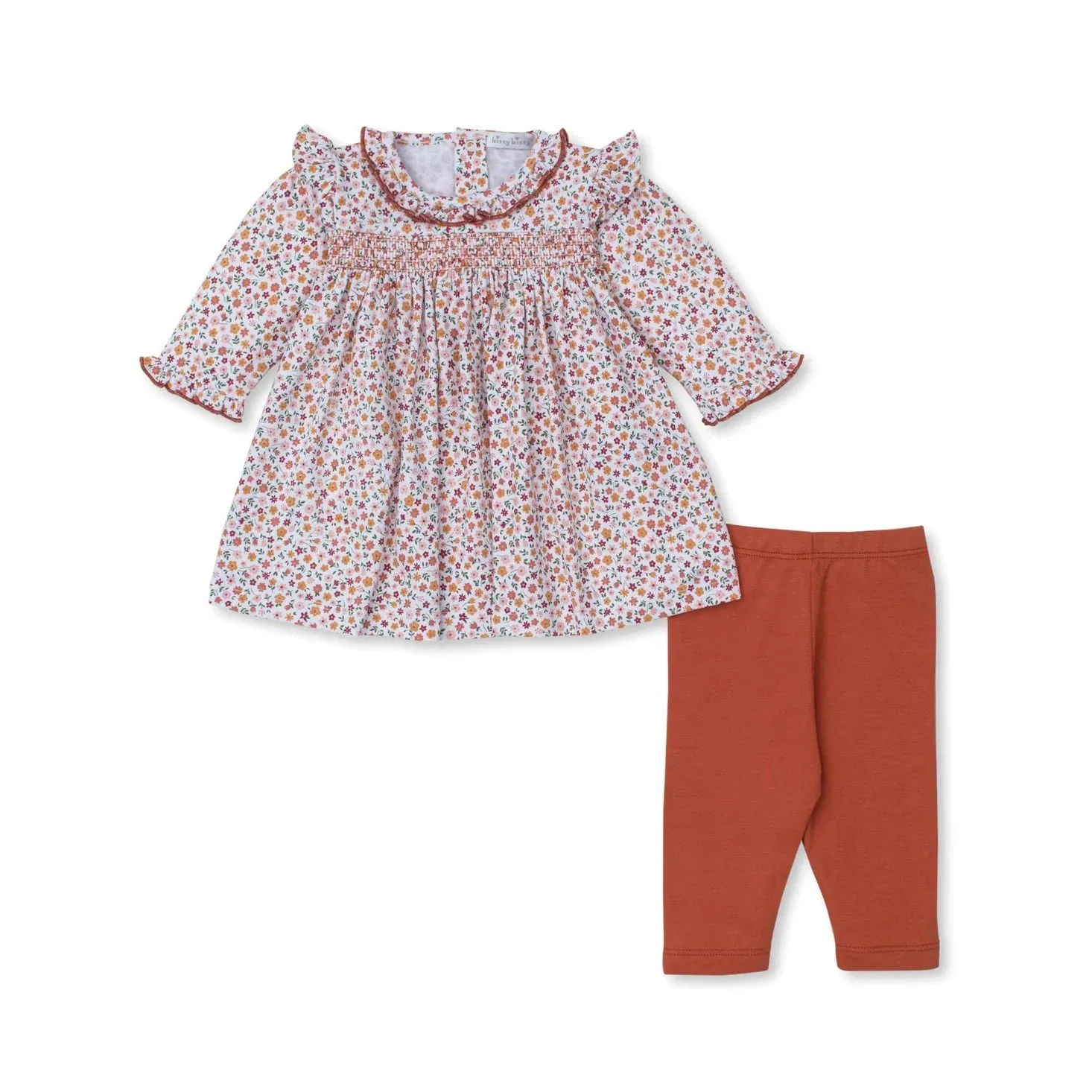 Kissy Love Autumn Blossoms Smocked Dress Set
