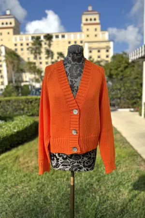 Knit Cardigan in Orange