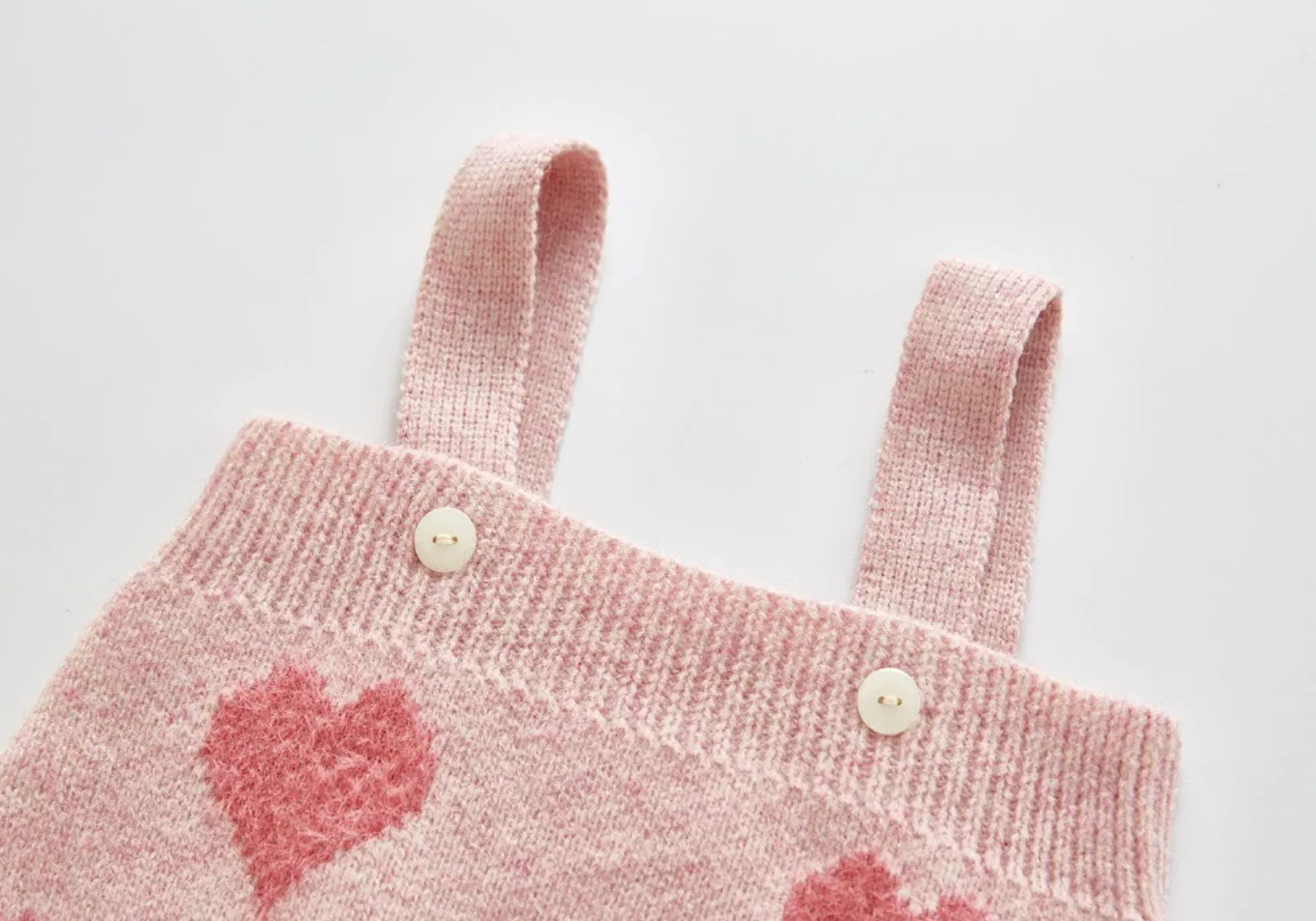 Knitted Heart Cardigan Co-ord - Pink