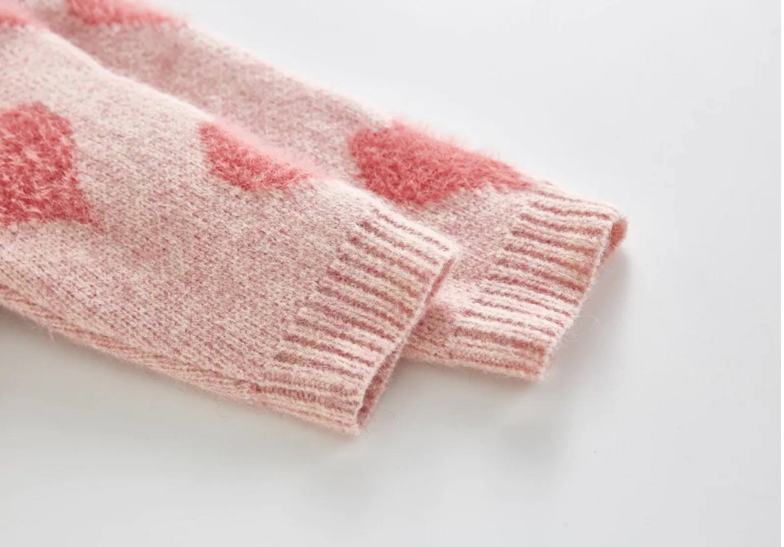 Knitted Heart Cardigan Co-ord - Pink