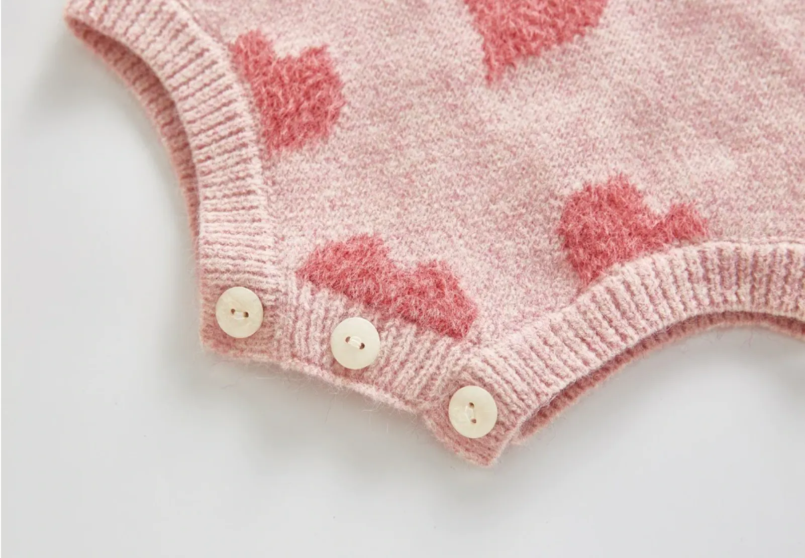 Knitted Heart Cardigan Co-ord - Pink
