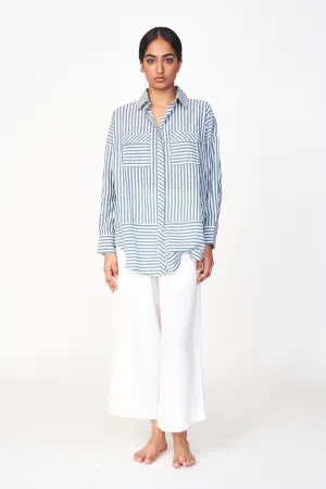 Kyoto Blouse in Ocean Stripe