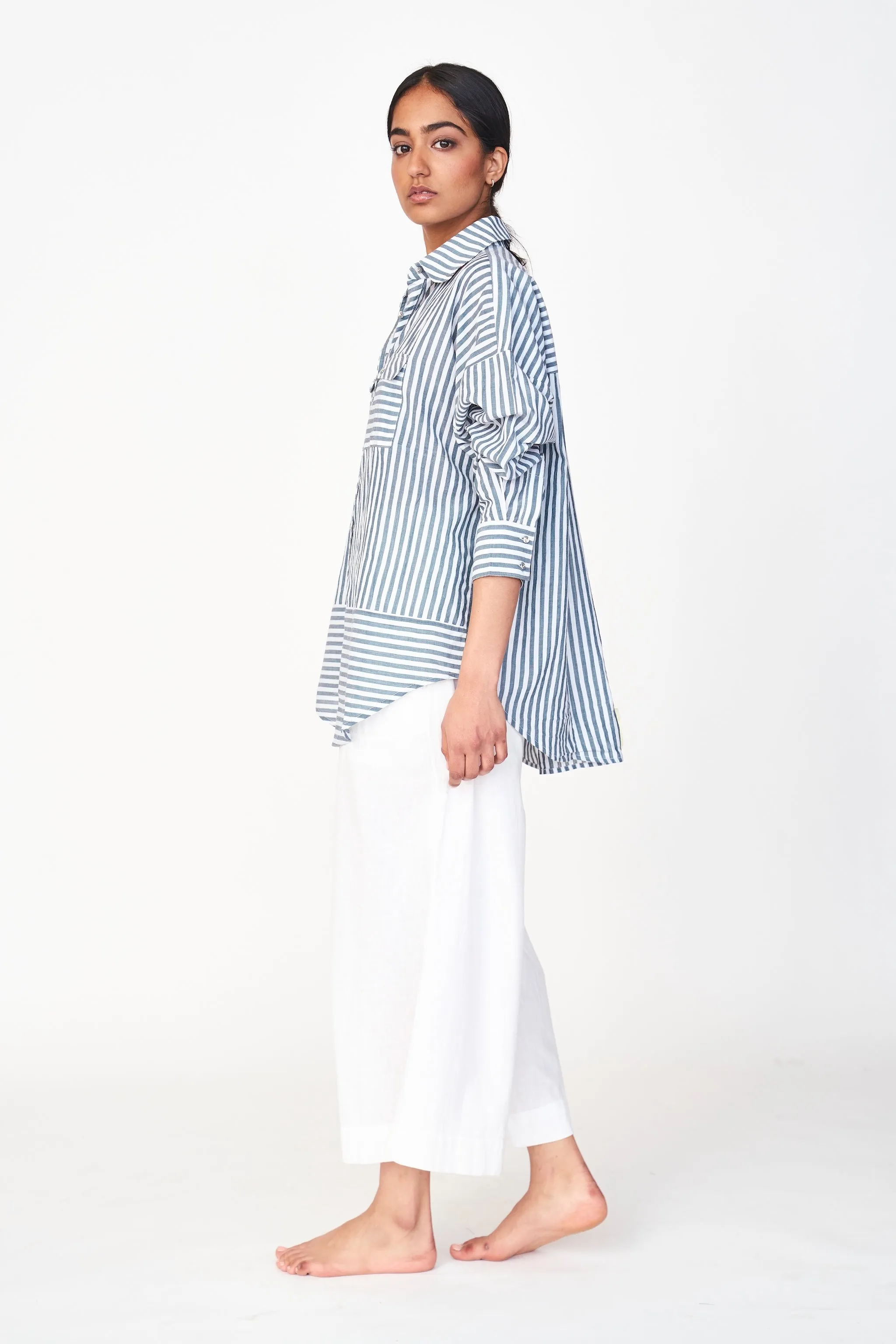 Kyoto Blouse in Ocean Stripe